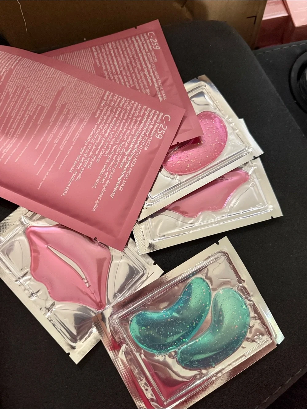 Mask Pink Collagen Lip & Eye Gel Patches - Hydrating Pink and Teal Set